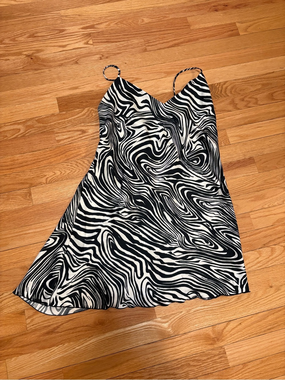 H&M Black and White Zebra Slip Mini Dress